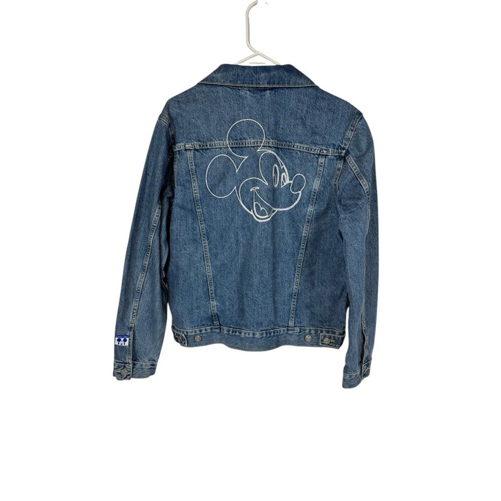 NWT Old Navy X Disney Embroidered MICKEY MOUSE Denim Jean Jacket Unisex Small
